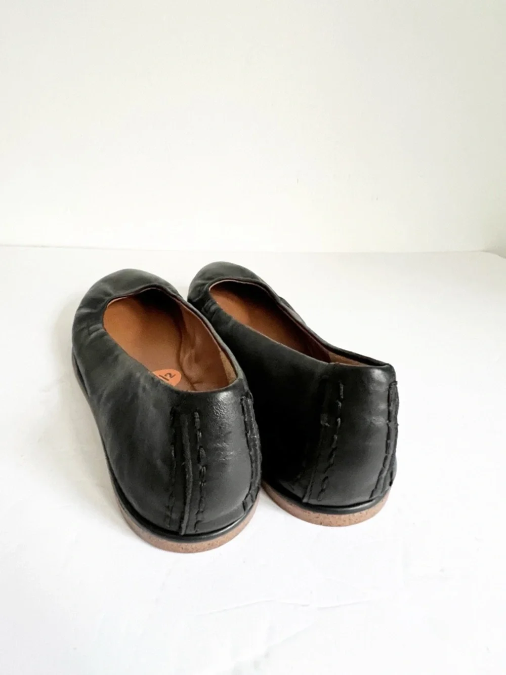 SZ 9.5 Lucky Brand Women's Black Leather Ballet Flats - Classic Slip-On